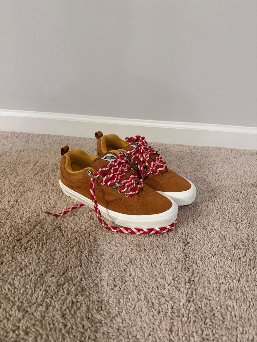 Vans Casual Sneakers in Brown with Red Accent Laces